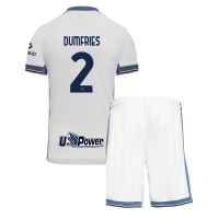 Maglie da calcio Inter Milan Denzel Dumfries #2 Seconda Maglia Bambino 2024-25 Manica Corta (+ Pantaloni corti)